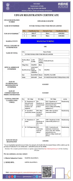 Udyam Registration Certificate