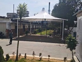 White Conical Umbrella Shaped Tensile Membrane Structure Manufacturers in Udaipur