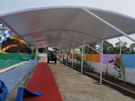 Arched White Tensile Membrane Canopy Structure Manufacturers in Udaipur
