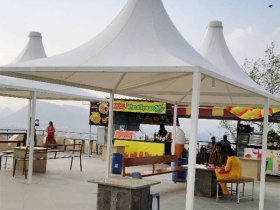 White Conical Tensile Membrane Gazebo Structure Manufacturers in Udaipur