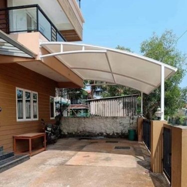 Residential Curved Car Parking Canopy With Polycarbonate Roof Manufacturers, Suppliers in Udaipur