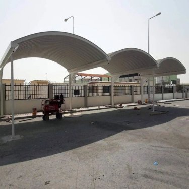 Steel Curved Roof Canopy With Ppgi Sheet For Parking And Walkway Manufacturers, Suppliers in Udaipur