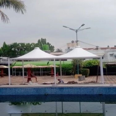 Permanent Tensile Canopy Structure For Swimming Pool Deck Pagoda Style Manufacturers, Suppliers in Udaipur