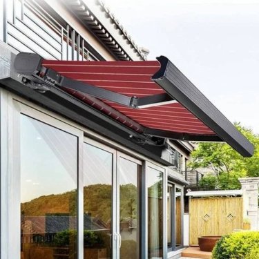 Red Pvc Automatic Awning With Aluminum Frame For Home Manufacturers, Suppliers in Udaipur